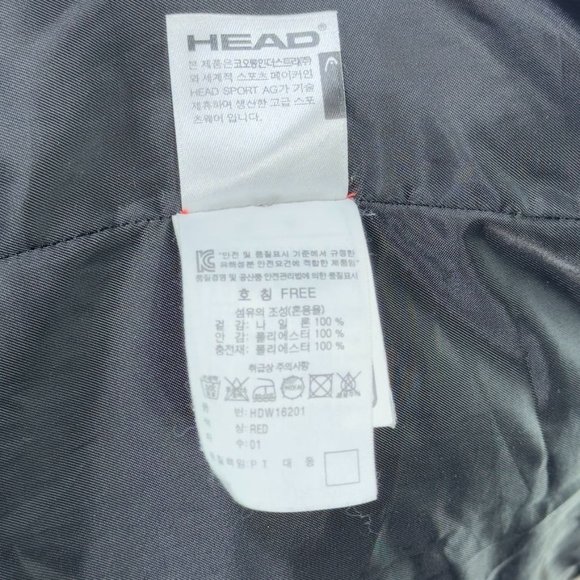 Head Ski Jacket Award Red Puffer Full Zip Hoodie Nylon Polyester Filled Kids Uni - Picture 5 of 8